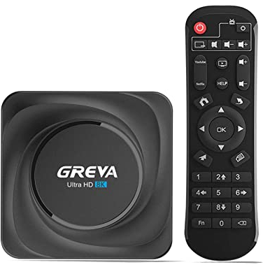 GREVA Android TV Box 4GB RAM 32GB ROM, Smart TV Box 8K UHD Streaming Media Player Unterstützung Dualband WiFi 2,4G/5.8G mit HDR10.0 BT 4.0 USB 3.0, TV Box Android 11.0 mit Fernbedienung