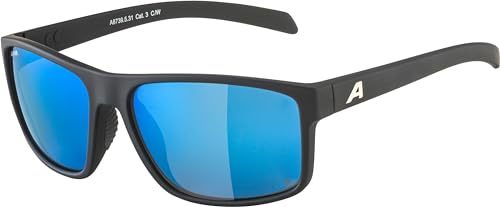 ALPINA NACAN I - Polarisierte, Verspiegelte und Bruchsichere Sonnenbrille Mit 100% UV-Schutz Für Erwachsene, black matt, One Size