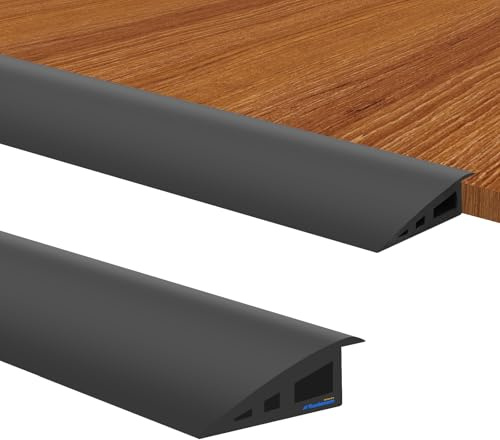 Ruedamann 6.6 Ft Threshold Transition Strip, 1 1/5~1 2/5 Rise Rubber Threshold Ramp, Overlap Edge Reducer, Doorway Edge Trim and Mats for Golf Courses, Laminate Doorway, Carpet, Floor, Tile