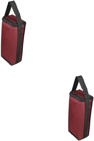 iplusmile 2 Stück 2 Wein Campingtasche bottle cooler flaschen tasche flaschentüten wine chiller handtasche Weinbeutel Wein Reisetasche Kalt bleiben Eisbeutel Picknicktasche Tragetasche rot