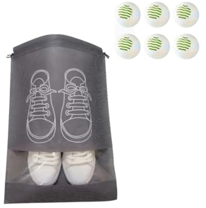Bolsas para Guardar Zapatos. Pack de 10 Bolsas Organizador Zapatos Viaje y 6 Bolas Absorbe Olores. Ideal para Tener Ordenados Tus Zapatos y Zapatillas de Deporte. Cada Bolsa Mide 36 x 26,5 cm