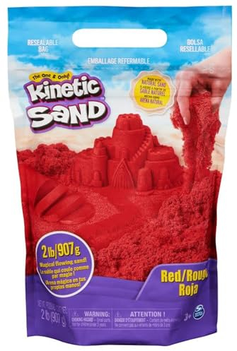 Kinetic Sand 907 g Rot - original kinetischer Sand aus Schweden, fließt magisch und lässt Sich optimal Formen, für kreatives und entspannendes Indoor-Sandspiel, für Kinder ab 3 Jahren
