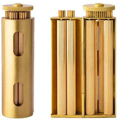 JGJUUZ Messing Zigarettenroller Za Wheel Joint Roller, Vintage Zigarettenroller, handgefertigte Zigarettendrehmaschine aus reinem Kupfer unterstützt 70mm Zigarettenpapier,Round,Za