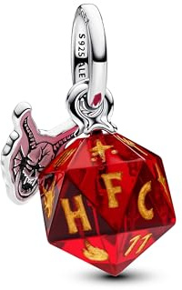 PANDORA Stranger Things Hellfire Club Würfel Charm-Anhänger aus Sterling Silber mit Murano-Glas, Kompatibel Moments Armbänder, 793564C01