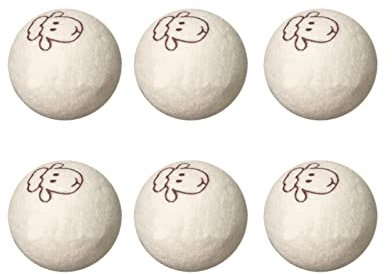 Acouto Bolas de Secadora de 6 Piezas, Bolas de Lavandería de Lana Orgánica para Ablandamiento de Telas, Adecuado para Todo Tipo de Ropa, Toallas, Ropa de Cama, Estática en Ropa para