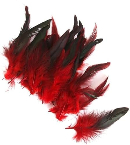 50 Federn, Naturfedern, Karneval, Halloween, Kostüm, rot, Basteln, Malen und Basteln, Kunst und Handwerk