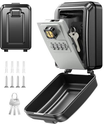 Mohard Cajetin Llaves con Codigo, Caja Llaves Pared de Seguridad con Llave Reconfigurable y Combinación de 4 Dígitos, Caja Fuerte Llaves Exterior Impermeable & Gran Capacidad para Hogar Oficina Garaje