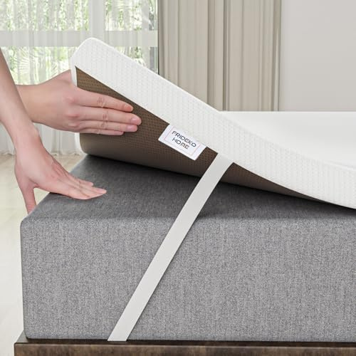 FRIDEKO Single Mattress Topper, Memory Foam Mattress Topper with Bamboo Fibre Cover Washable & Removable, Single Bed Topper Thick for Back Pain (90x190x7cm)