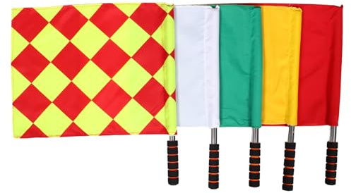 MOTHNUR Lot De 5 Drapeaux D'Encouragement Pour Compétitions De Football Équipement D'Arbitre De Football Drapeaux De Juge De Ligne Drapeau De Signalisation De Volley-Ball