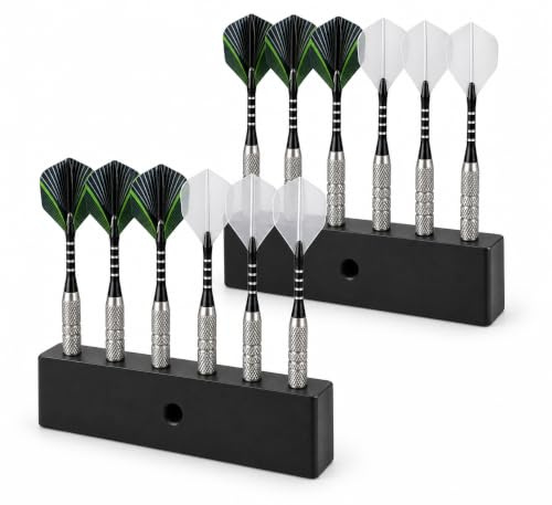 HAPPOW 2PCS Darts Holder Wall Mounted Dart Rack for 12 Darts Total | Dart Board Wall Mount Storage Display, Dart Board Stand Accessory for Steel & Soft Tip Darts, Ideal for Game Room Home Bar