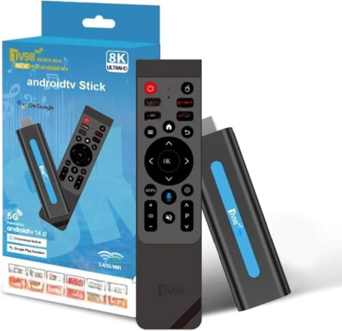 Android TV Stick 4K Ultra HD, Convierte tu TV en Smart TV, HDMI, WiFi Dual Band, Bluetooth 5.0, Streaming Multimedia y Aplicaciones Android..