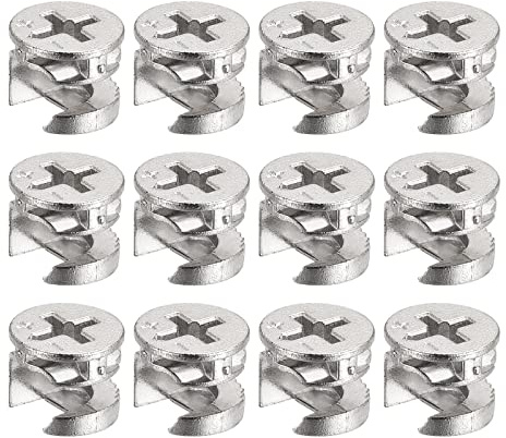 sourcing map Cam Lock Nut for Furniture, 80pcs 11.65x9.8mm Joint Connector Locking Nuts Furniture Connecting Cam Fittings