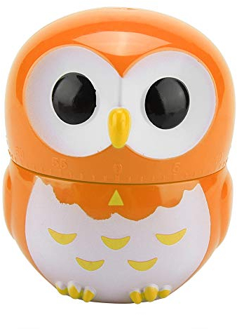 Digital Cooking Timer,Gg Timer,Owl Egg Timer,Owl Egg Timer,Egg Timer,2 Minute Timer for Teeth Brushing,Toy Steering Wheel Cute Owl Shape Kitchen Manual Timer Mechanical Home Cooking Counters Clock