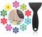Amabro Colorful Sunflower Anti Slip Bathtub Strips, 10PCS Adhesive Shower Sticker for Bathtub Non-Slip Strip Stickers Anti Skid Tape Flooring Safety Tape Mat with Scraper for Bath Shower