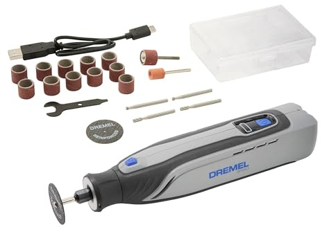 Dremel 8150 8V Cordless Rotary Tool Kit with Brushless Motor and LED Nose Cap - Variable Speed 5,000-30,000 RPM, USB-C Rechargeable and 20 Accessories