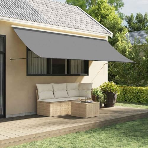 Awning Roof Clamp Awning Articulated Arm Awning Retractable Anthracite 400 x 150 cm Fabric and Steel for Garden Patio Quick to Install Versatile Use