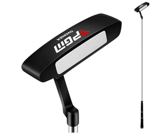 Clubs de Golf Putter Main Gauche/Droite Hommes Femmes Pratique pour débutants des putters de Golf en Forme de Ligne Tige de poussée (Droite,Noir)