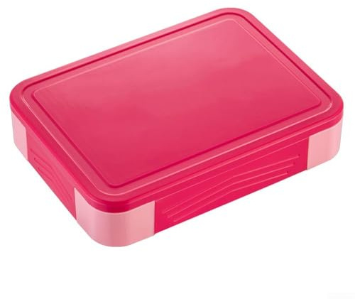 Boîte à déjeuner pour enfant 1330 ml avec joint en silicone étanche et 5 compartiments avec couverts, passe au micro-ondes et au réfrigérateur (rouge)