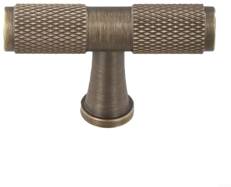 ZWEquipint Tiradores de latón macizo para gabinete, tiradores de cajón para puertas de armarios de cocina, pomos de muebles, accesorios para tocador de dormitorio, instalación de bricolaje (un solo