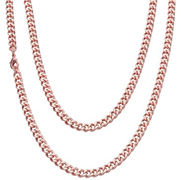 BioMag Collana cubana a maglie per donna e uomo, catena in rame 46/51/56/61 cm, collana cubana di Miami, gioielli hip hop, larghezza 5/12 mm, regalo, verschieden, Rame, Nessuna gemma