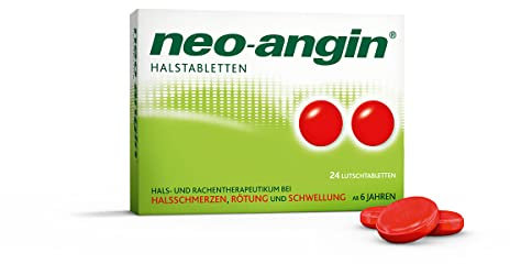neo-angin Halstabletten mit antiseptischen Wirkstoffen & Kräutergeschmack | lindern Halsschmerzen & beruhigen die gereizte Schleimhaut | kühlend & schmerzlindernd | ab 6 Jahren | 24 Tabletten