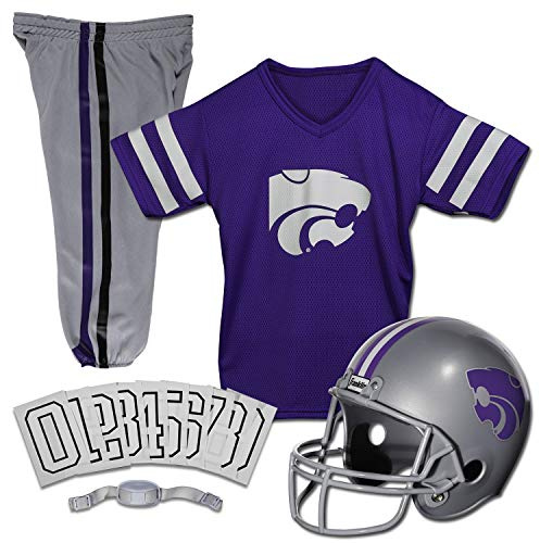 Franklin Sports Kansas State Wildcats Football Helmet & Uniform Set - Deluxe Youth Costume - Size Small - Ages 4-6 - College NCAA Official Licensed