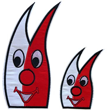 Birsppy Unbekannt 2er Set Bügelbild Domi rot weiß 11/18 cm Kölner Dom Applikation Karneval Köln