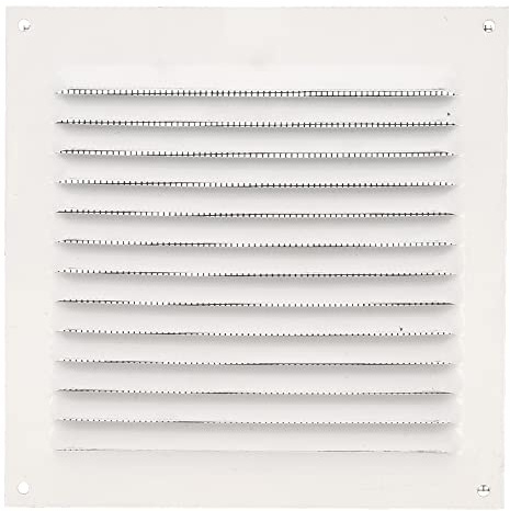 Amig - Quadratisches Lüftungsgitter aus Aluminium mit Moskitonetz | Lüftungsgitter für Luftauslässe | Ideal für Küchen- und Badezimmerdecken | Maße : 150 x 150 mm | Farbe: Weiß