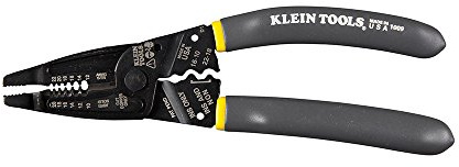 Klein Tools 1009 Multi Tool, pinza spelafili, pinza crimpatrice, tagliafili, strumento multiuso per elettricisti, grigio/giallo
