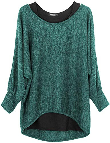 Emma & Giovanni - Pull à Manche Longue (2 pièces) - Femme (Vert, S-M)