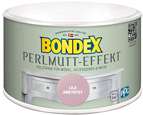 Bondex 424272 Perlmutt- Effekt lila amethyst 0,5 L für 5 m² - Dekorationsfarben mit dezentem Perlmutt-Glanzeffekt - auch für Wände geeignet