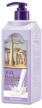 Milk Baobab Hydrating Body Wash for Dehydrated Skin, Long-Lasting Baby Powder Fragrance, Korean Body Care, Moisturizing & Nourishing, Paraben-Free, Gentle Cleanser, 16.9 fl oz