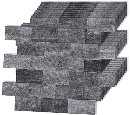 XMTECH 10 Stück Fliesenaufkleber 34 x 29 cm, Badezimmer Fliesenfolie Fliesensticker für Bad Küche, Selbstklebend Wandfliesen Dekor, PVC Metro Fliesen Selbstklebend Fliesendekor Geprägte Textur D