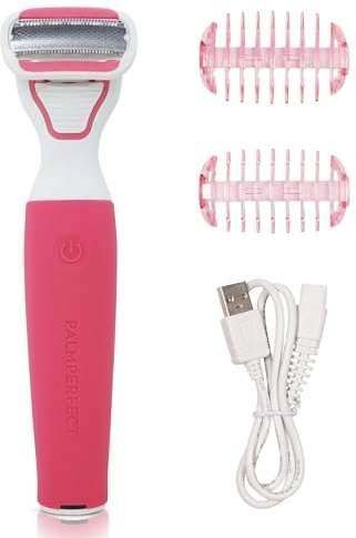 Clio PALMPERFECT - Afeitadora eléctrica y recortadora de bikini para mujer, versátil afeitadora inalámbrica en seco y húmedo, afeitado suave sin irritación ni molestias, perfecto para piernas, axilas