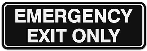 Signs ByLITA Standard Emergency Exit Only Sign - Easy Installation | Durable Wall or Door Sign (Black) - Small