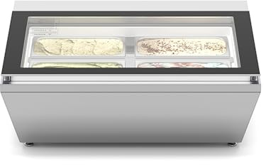 KoolMore 31 in. Countertop Ice Cream Display case with 4 Pans and Glass Sneeze Guard in Stainless-Steel (KM-CGD-8HP)