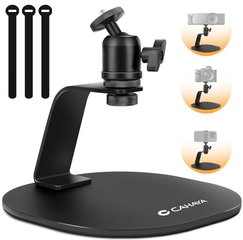 CAHAYA Soporte de Proyector de Escritorio Mini - Rotación 360° Tornillo Montaje 1/4'' Compatible con la Mayoría de Proyectores Cámaras Modelo CY00375-1