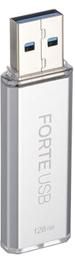 SecuX Forte - Encrypted USB Flash Drive - USB 3.2 Gen 1 - XTS-AES Encryption - Password Authentication - Automatic Locking - Silver Metal Casing (128, GB)