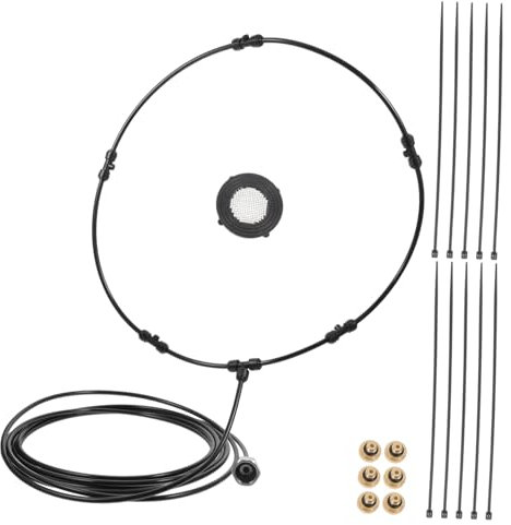 BESPORTBLE 1 Set Mist Fan Kit Outdoor Fan Mister Fan with Mister Mist Stand Mister Fans for outside Patio Bucket Misting Fan Water Misting Fan Accessories Outdoor Misting Fan Kit Brass Black
