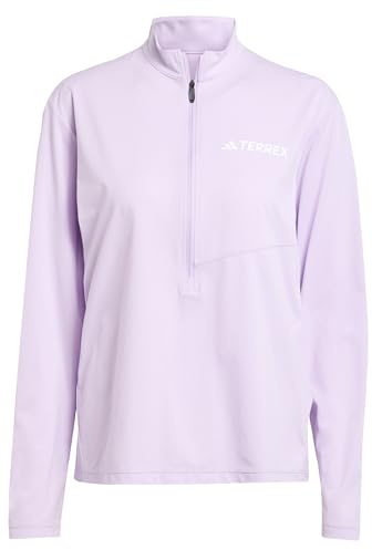 adidas Women's Terrex Multi Climacool Half Zip Long Sleeve, Powder Plum, S