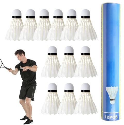 12pcs palla badminton penna badminton | Volante piuma con testa in spugna di schiuma | Pallina da allenamento da badminton per pratica di colpo stabile, per giochi di racchetta da gioco