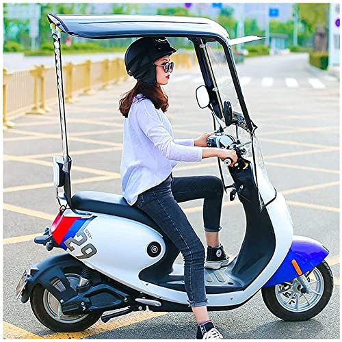 Copertura trasparente per auto elettrica, copertura parasole per scooter, sole, pioggia, vento, ombrello completamente chiuso per moto elettrica universale