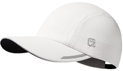 GADIEMKENSD Kühlende Performance-Laufmütze für Herren, UV-Schutz, atmungsaktive Mesh-Baseballcap für Golf, Tennis, Radfahren, Outdoor-Sonnenhut, ideal für Sommerwanderungen. Weiß