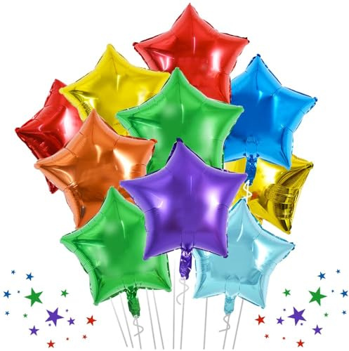 DecoGlee 30 st 45 cm stora regnbågsstjärnformade folieballonger stora regnbågsstjärnor helium mylar ballonger för födelsedag bröllop baby shower årsdag förlovningsfest dekorationer tillbehör