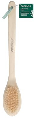 EcoTools Bath Bristle Brush, Bath Brush with Long Handle, Cleanse Back & Hard-to-Reach Areas, Eco Friendly Shower Brush for Exfoliating, Cruelty Free Nylon Bristles, Vegan, 1 Count