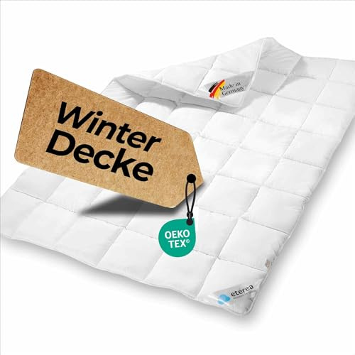 eterea Winterdecke 155x220 extra warm - Frieda Steppdecke nach Oekotex 100 - Ganzjahresdecke 155x220 - Extra Weiches Oberbett - Blanket Duvet Decke - Winter Bettdecke 155x220cm Weiß