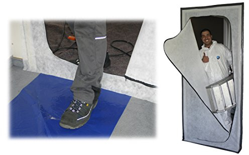 Colorus Staubschutztüre 2,20 x 1,10 m Spinnvlies mit Reißverschluss Schmutzschleuse Bautüre - WASCHBAR - WIEDERVERWENDBAR