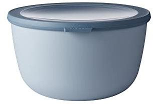 Mepal - Multi Bowl Cirqula Round - Vorratsdose mit Deckel - Geeignet als Luftdichte Aufbewahrungsbox für den Kühlschrank, Mikrowellengeschirr & als Frischhaltedosen - 3000 ml - Nordic Blue