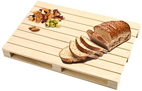 BAKAJI Tagliere Forma Pallet Vassoio Pedana da Tavola in Legno per Antipasti Contorni Pane Affettati Salumi Formaggi Piatto Servizio Aperitivo Stuzzichini Dimensione 20 x 35 cm