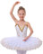IBAKOM Mädchen Ballettkleid Spaghettiträgern Ballett Tanzkleid Schwanensee Spitze Perlen Camisole Trikot Turnanzug Tutu Kostüm Eiskunstlauf Tanzkleidung Ballerina Outfit Weiß - Blume 9-10 Jahre